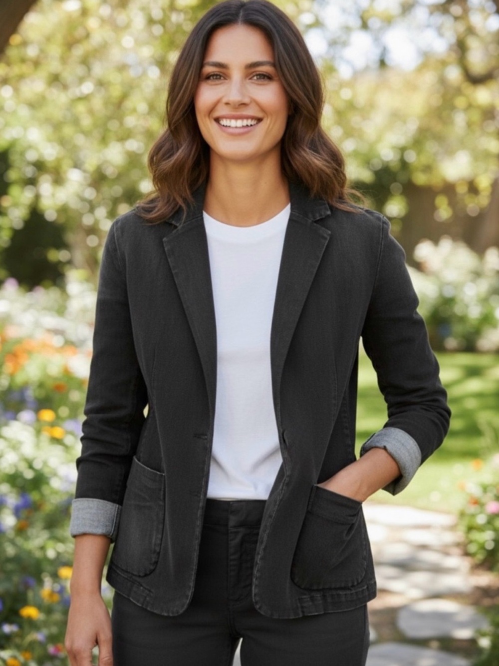 Frank & Eileen Black Relaxed Blazer